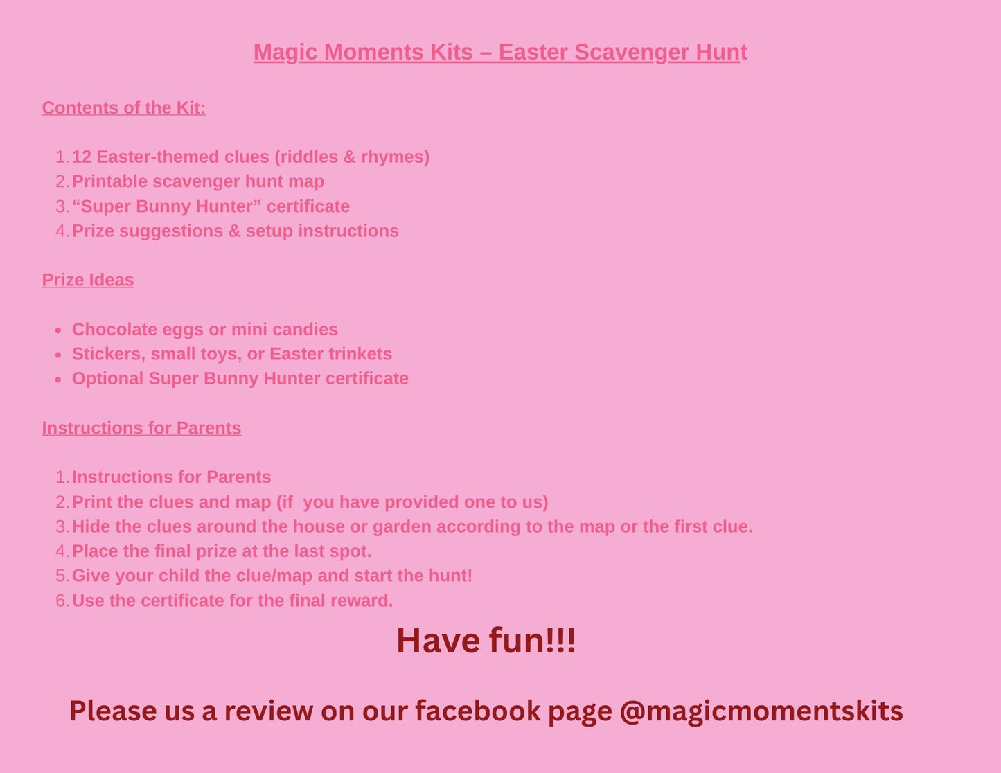 Scavenger / Treasure Hunt